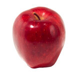 鲜红饱满的单个红苹果