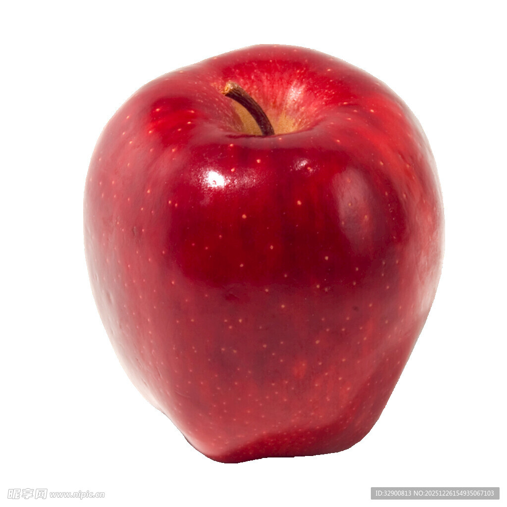 鲜红饱满的单个红苹果