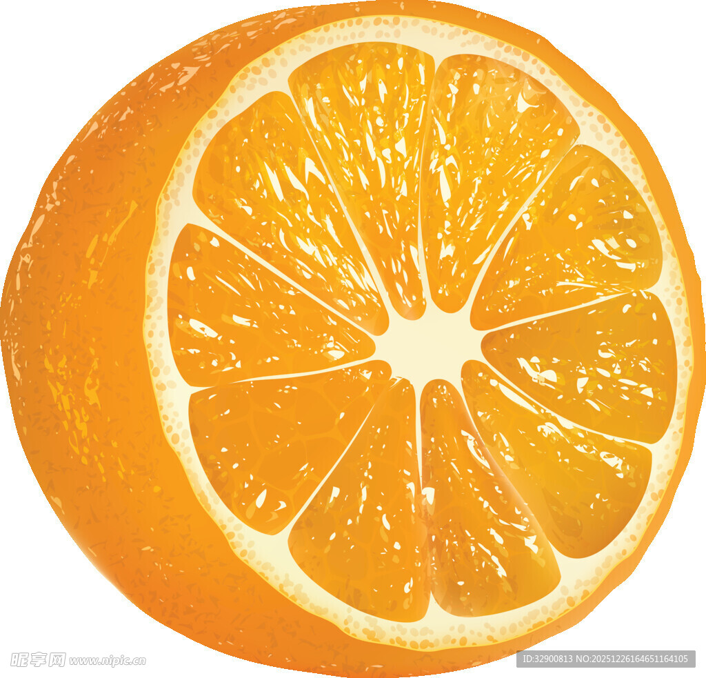 切开的新鲜橙子