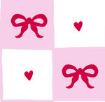 粉色爱心蝴蝶结图案