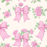 粉色蝴蝶结玫瑰图案背景