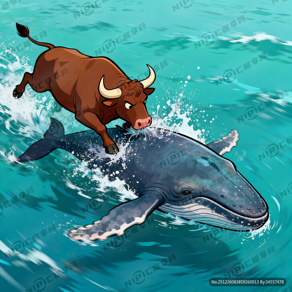 牛撞鲸鱼