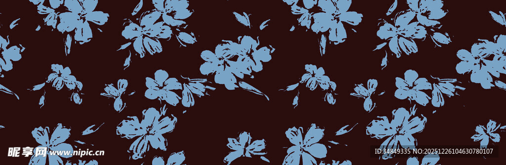 深底蓝花图案纹理