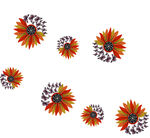 橙色花朵图案设计元素