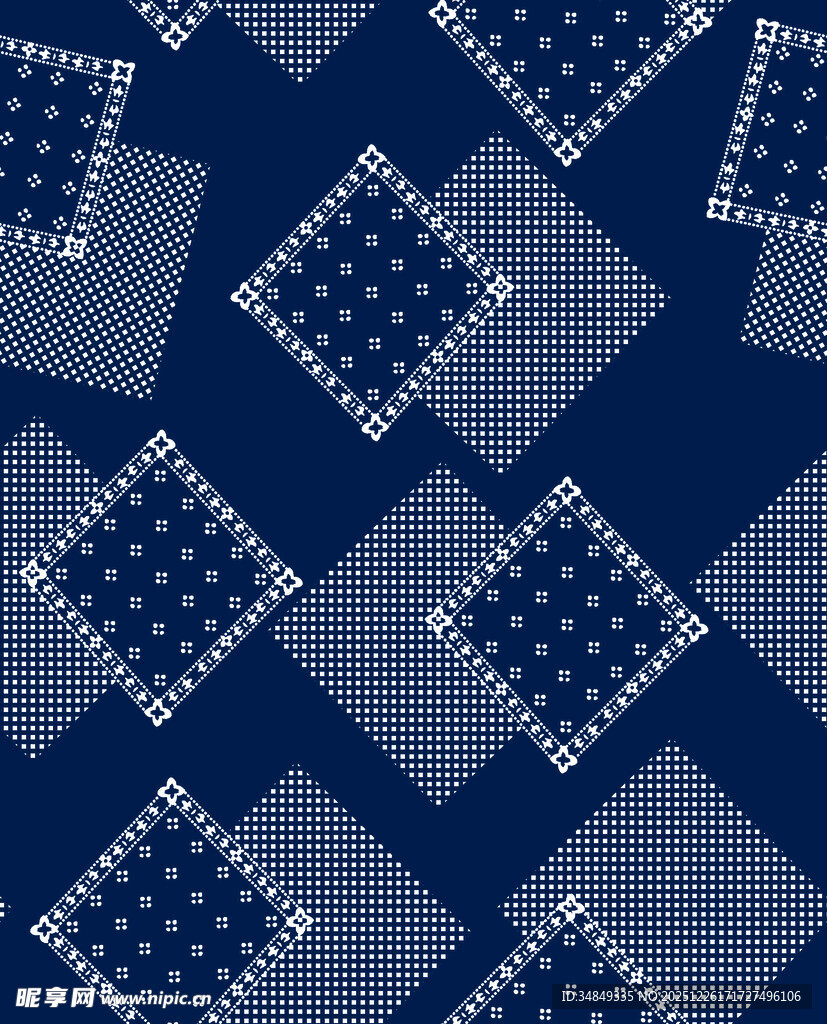 蓝色几何图案无缝背景