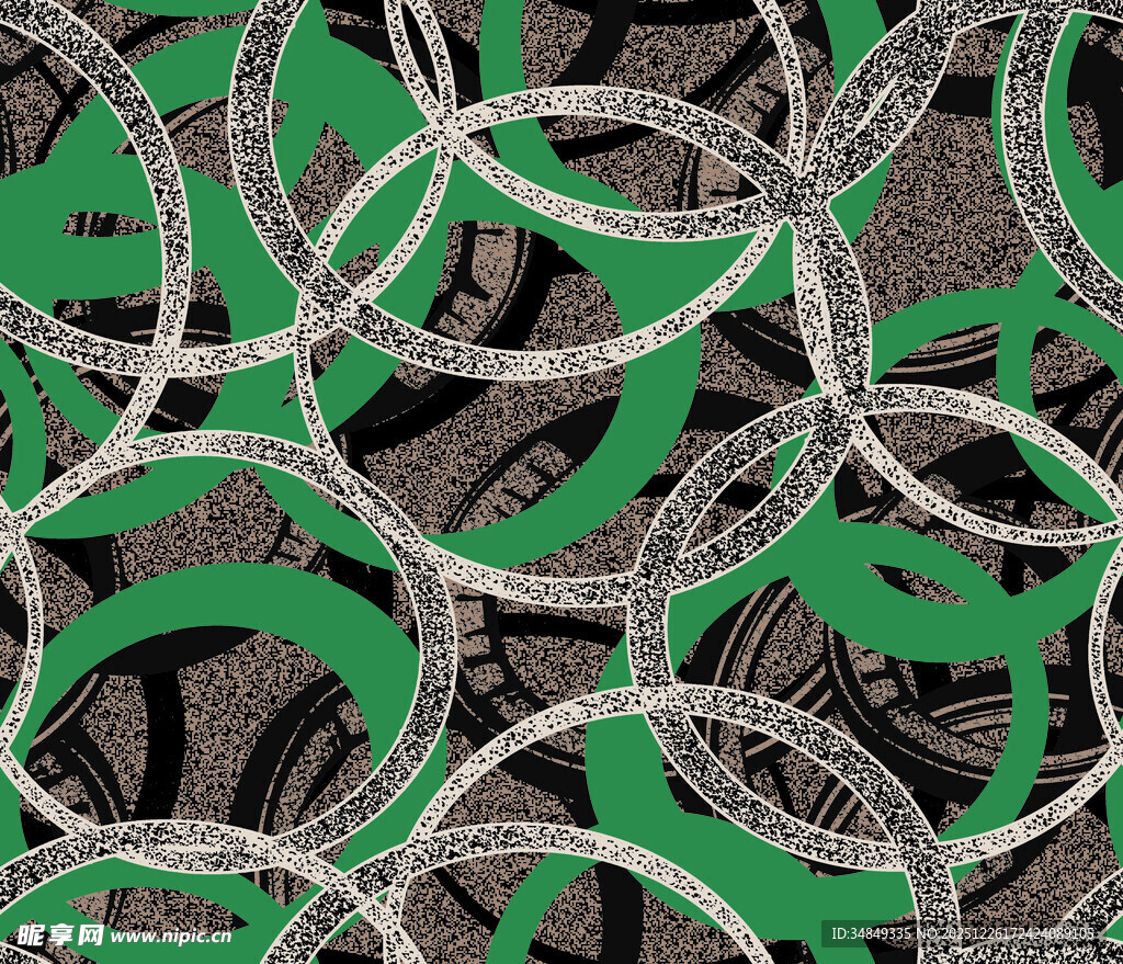 绿色环形图案纹理背景
