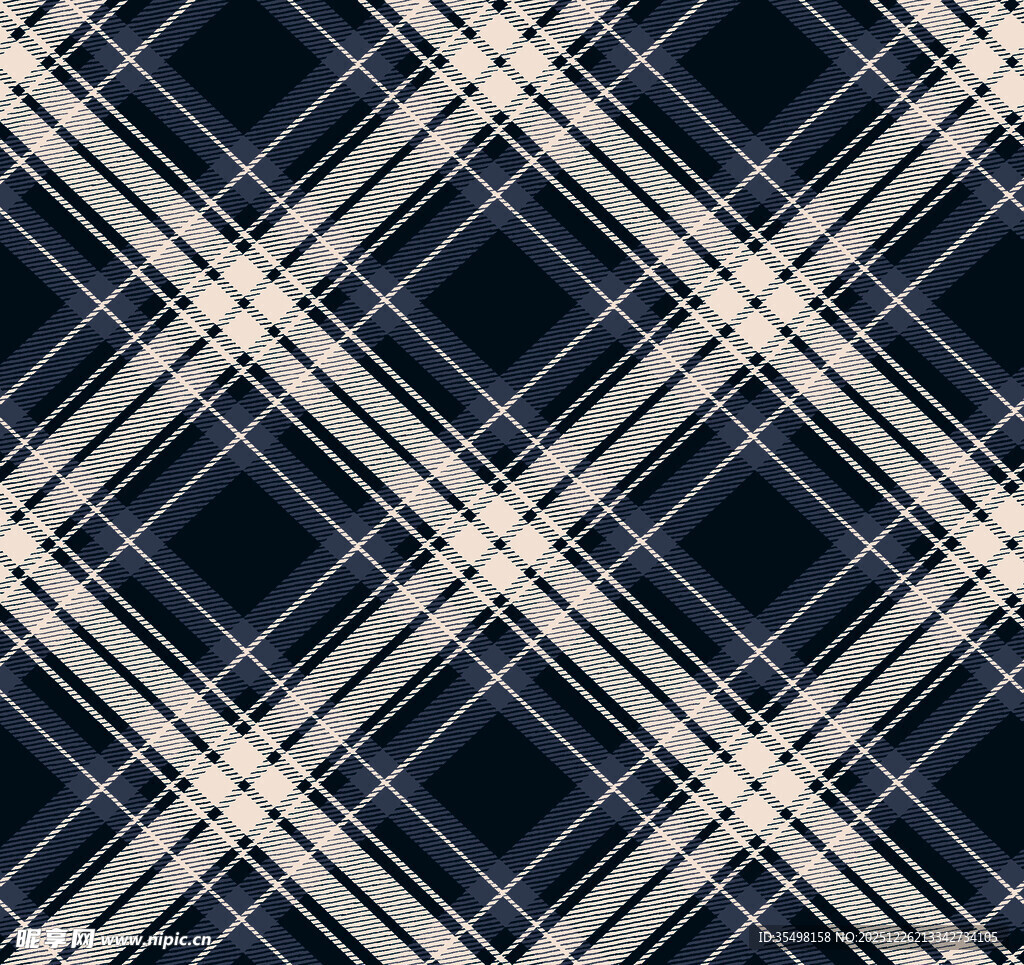 深蓝色格子图案纹理