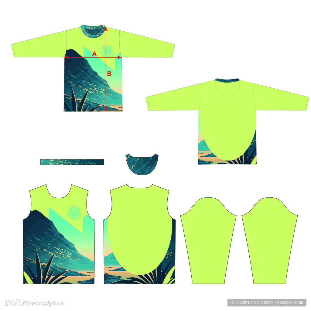 荧光绿户外服饰设计图
