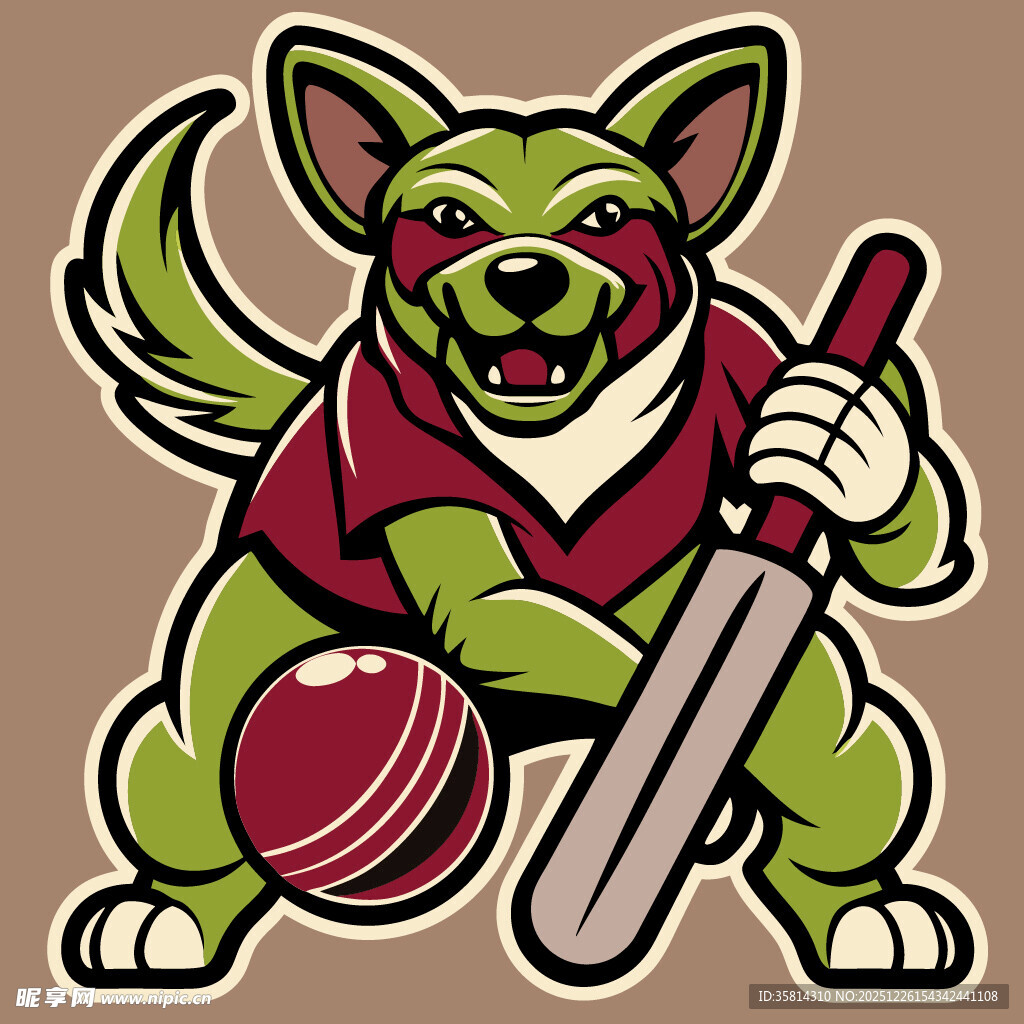 狗狗板球运动员