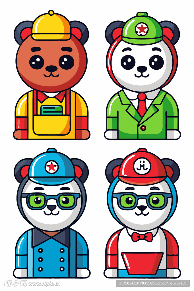 卡通动物职业角色形象