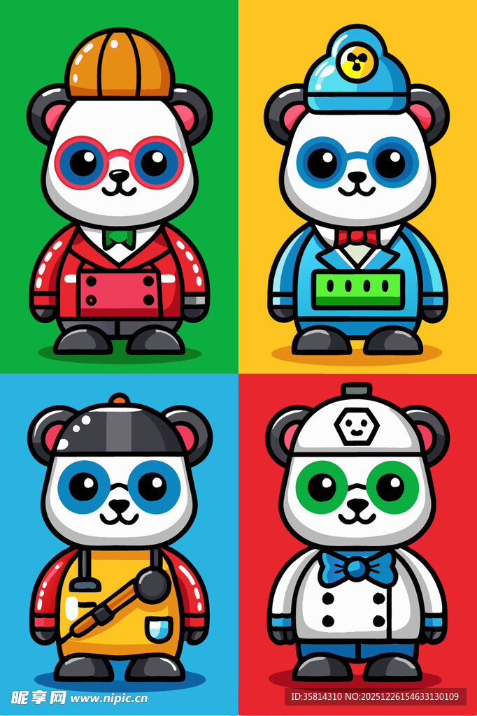 熊猫角色职业形象集合