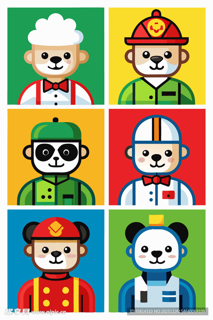 卡通职业角色形象集合