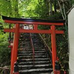 日本神社鸟居与石阶景观