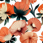 橙色花卉图案背景设计