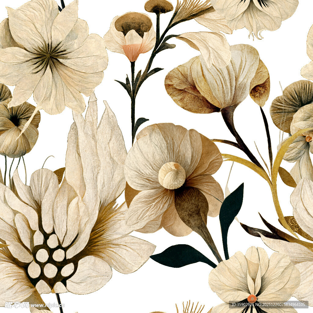 复古风花卉图案设计