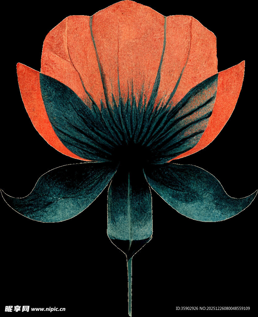 抽象艺术风格的艳丽花朵