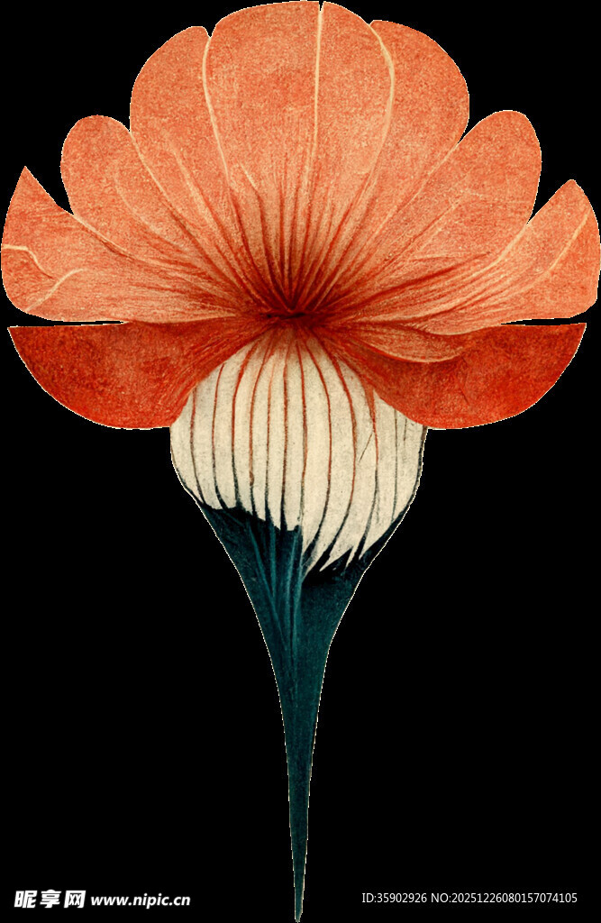 橙色折纸花朵艺术造型