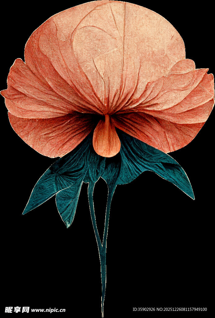 折纸艺术粉色花朵绽放