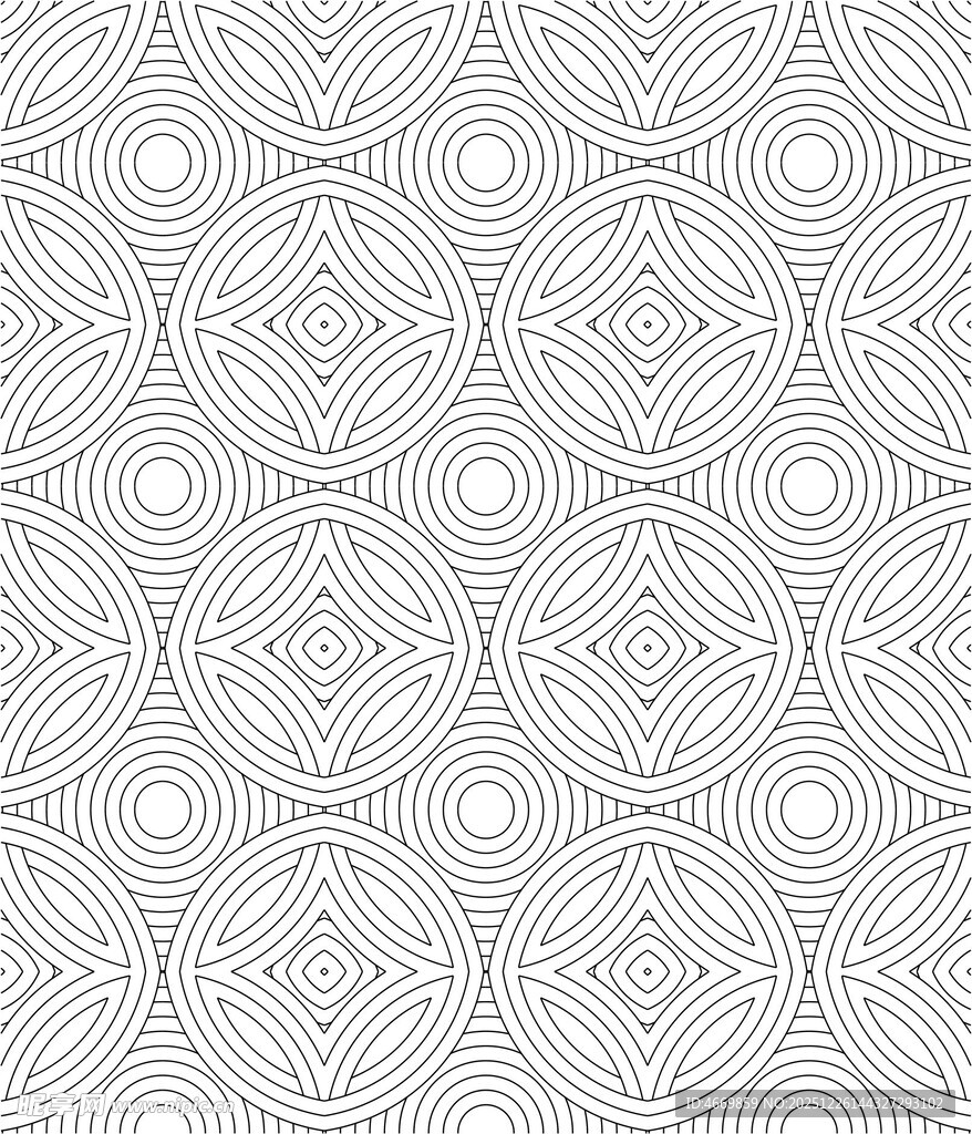 简约几何线条无缝装饰图案