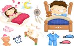 儿童睡眠相关卡通元素集合