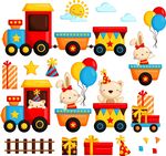 儿童节日小火车装饰图案