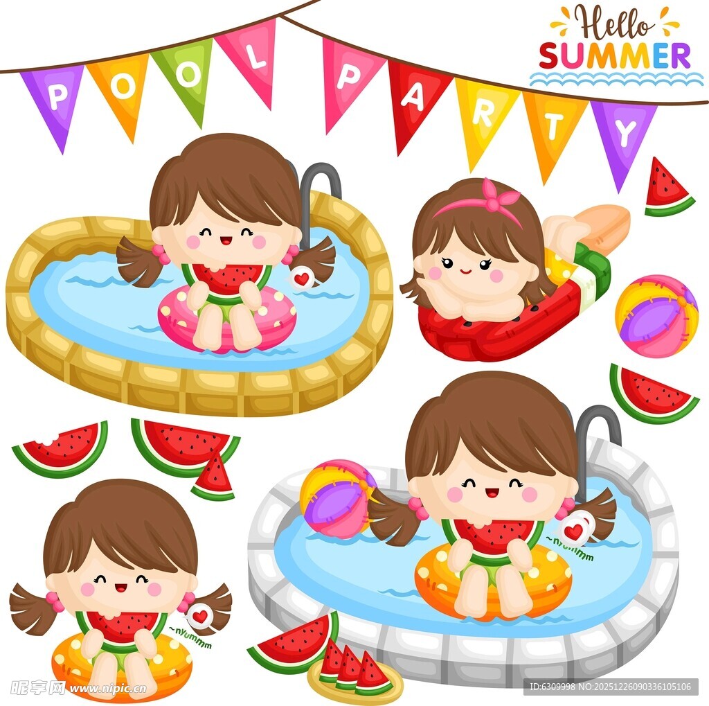 夏日儿童泳池欢乐时光