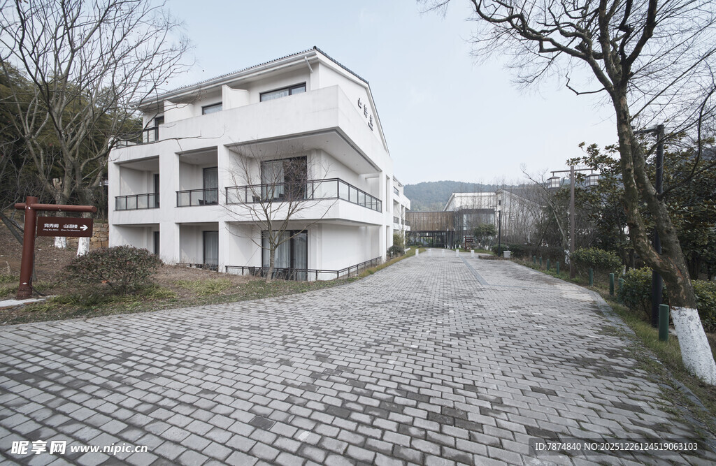 山间独栋白色现代风住宅