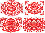 传统中式红色花纹图案