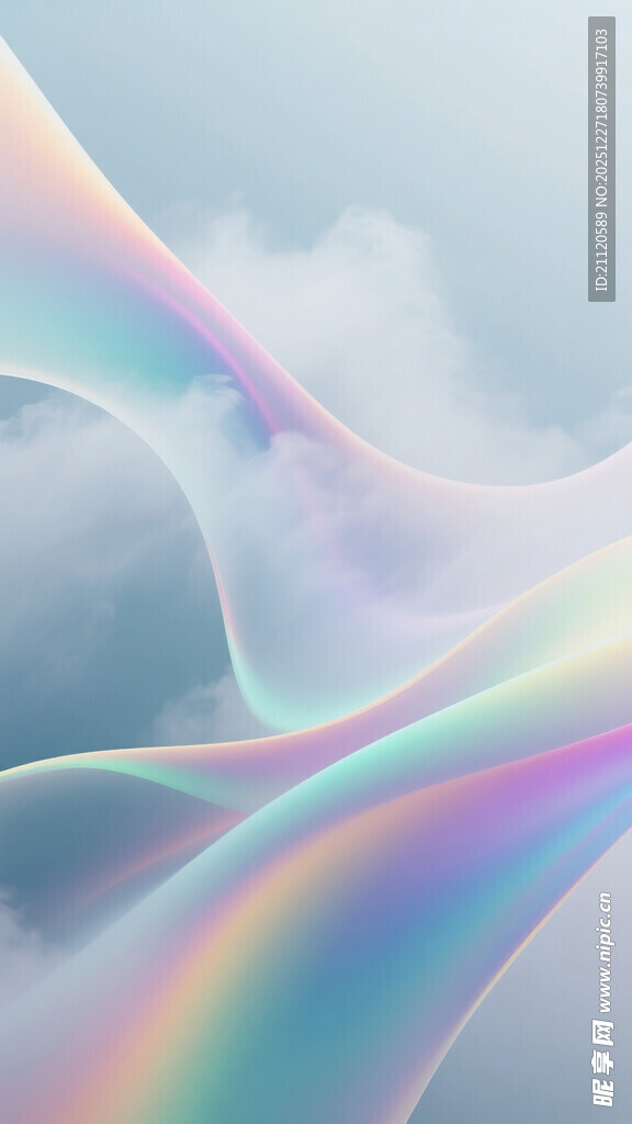 梦幻彩虹云彩飘动景象