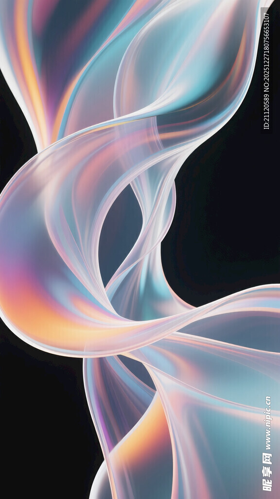 梦幻炫彩流动线条背景