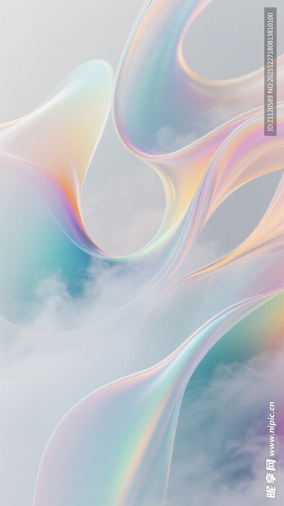 梦幻炫彩流动云彩图案