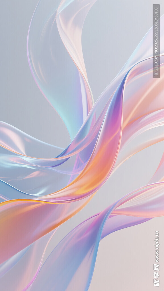 梦幻炫彩流动线条背景