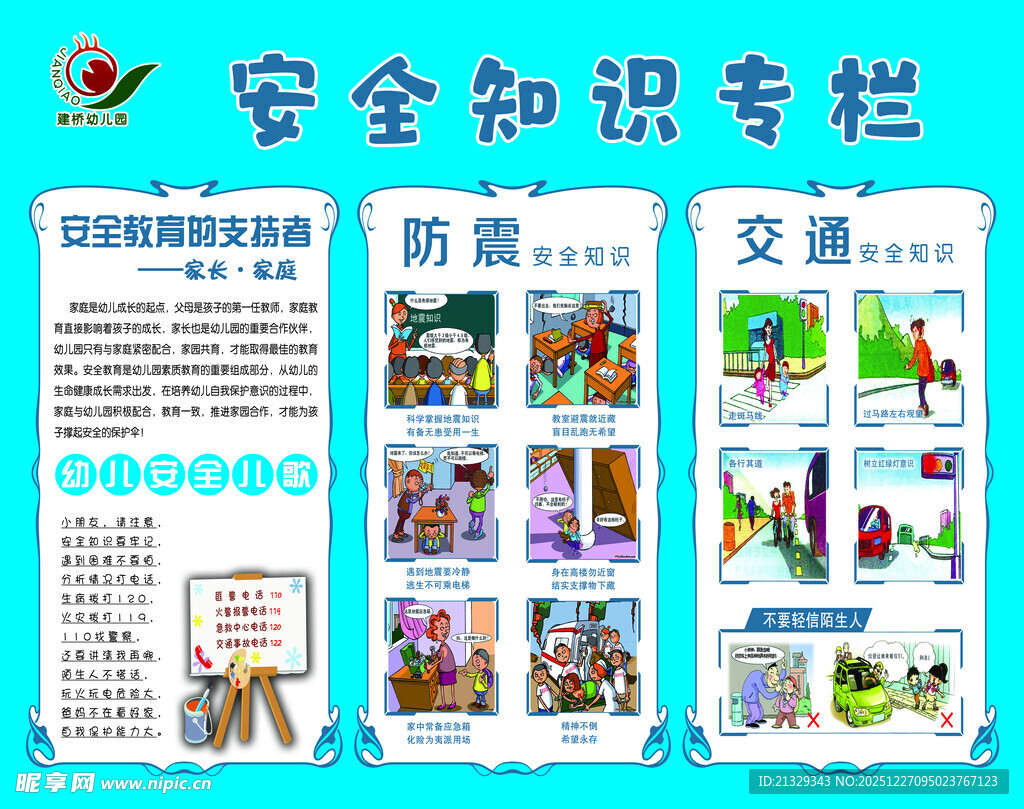 幼儿园展板 安全知识专栏