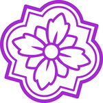 紫色花朵轮廓装饰图案