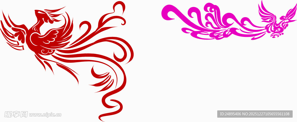 凤凰花纹图案设计元素