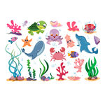 海洋生物卡通贴纸图案