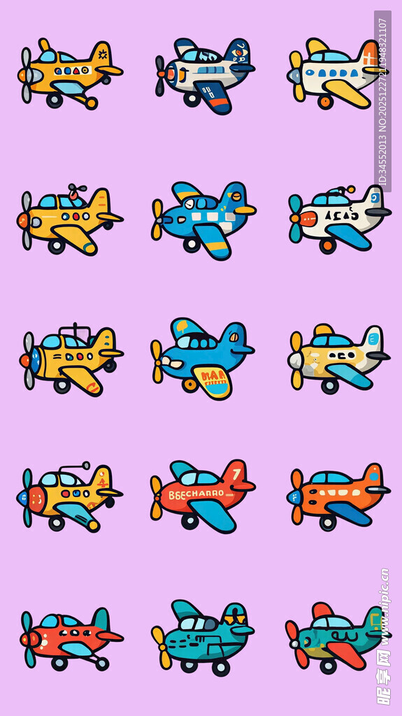 卡通飞机图案 
