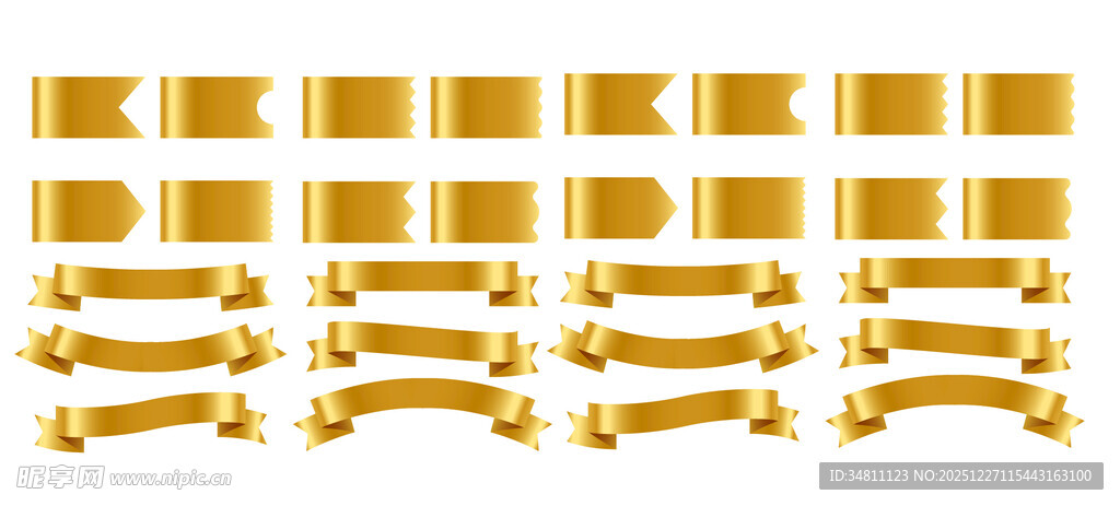 金色丝带标签