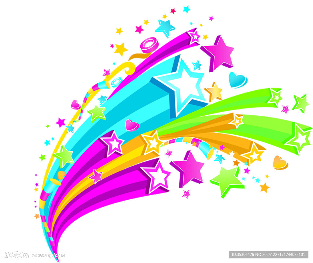 多彩星星动感装饰图案