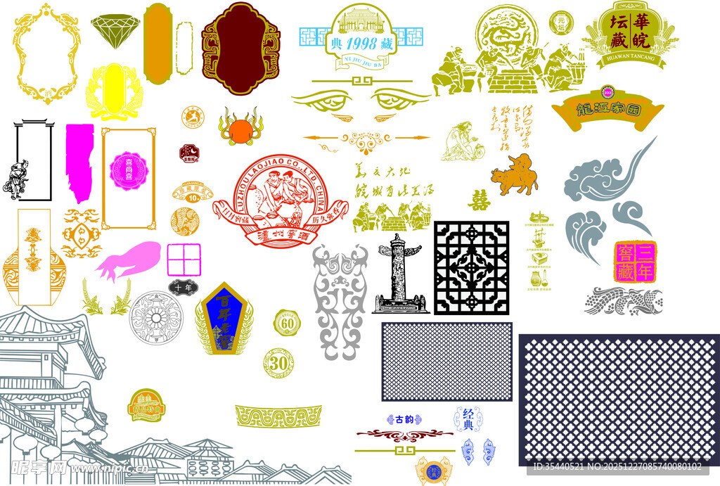 边框元素 酒类包装设计