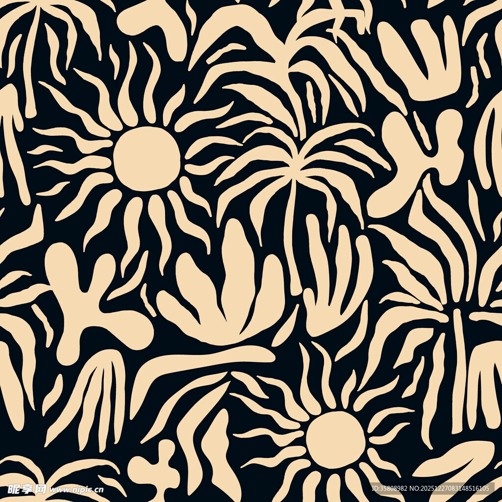 热带植物花卉图案设计