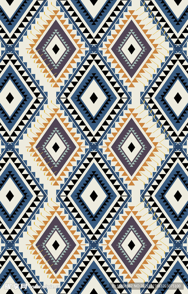 几何菱形民族风图案设计