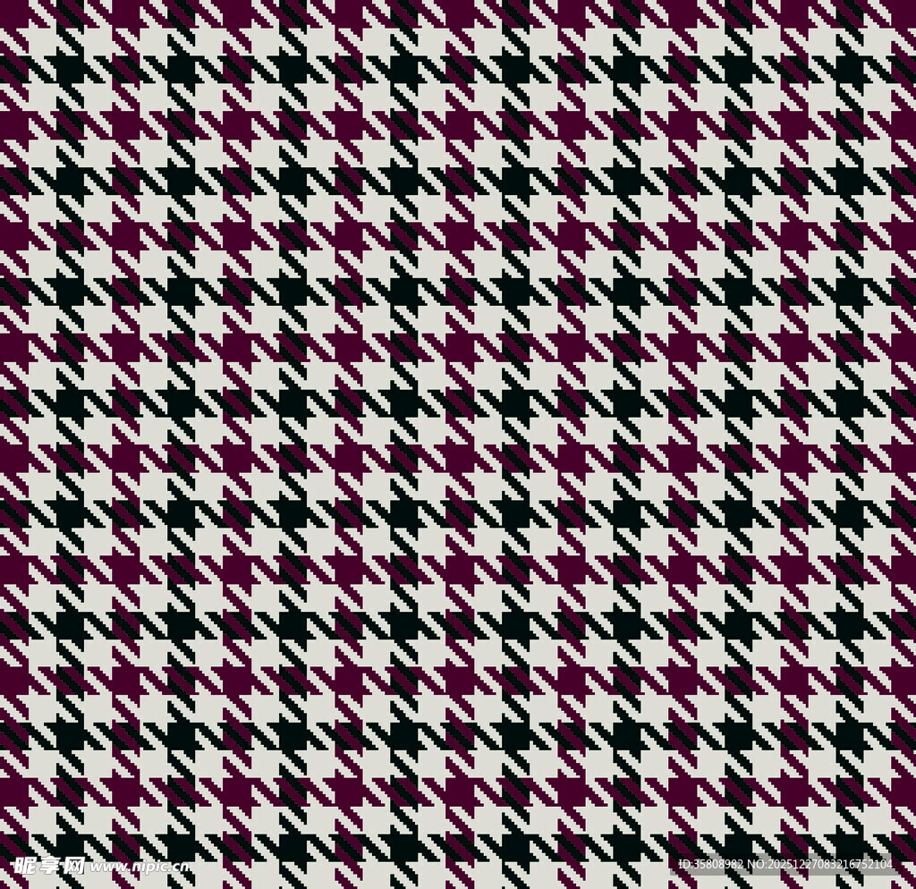 千鸟格花纹布料图案