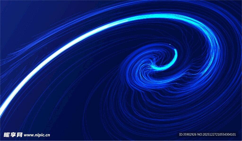 蓝色炫光螺旋动感线条