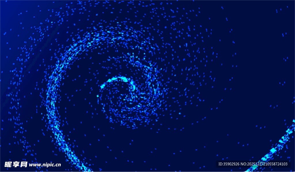 蓝色粒子旋涡动态画面