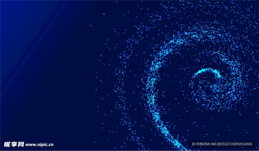 蓝色粒子漩涡动态背景图