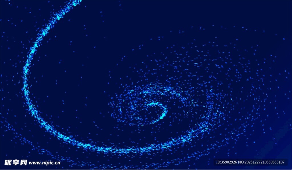 蓝色粒子漩涡动态效果