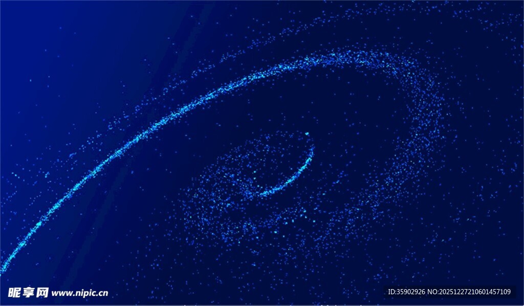 蓝色旋涡线条抽象背景图