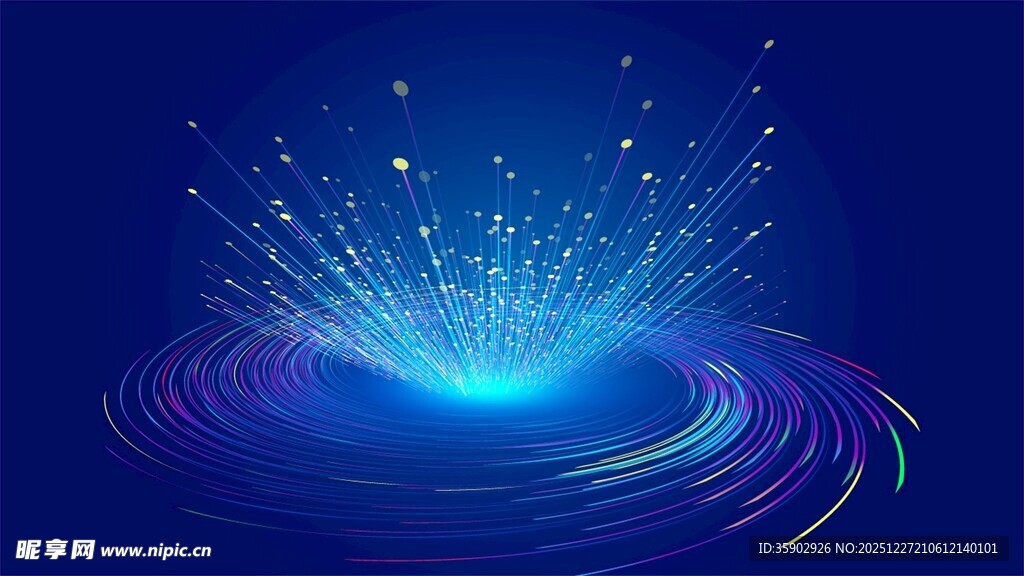 梦幻蓝色科技光效漩涡