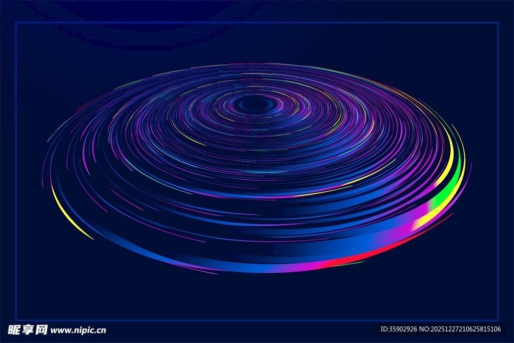 炫彩环形渐变3D立体图案